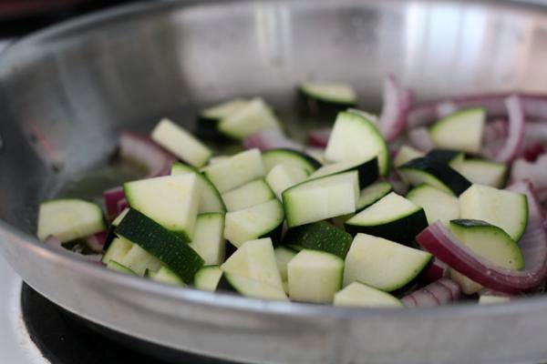 zucchini and onion sautee