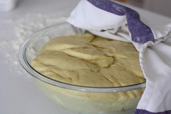 citrus bread dough, risen